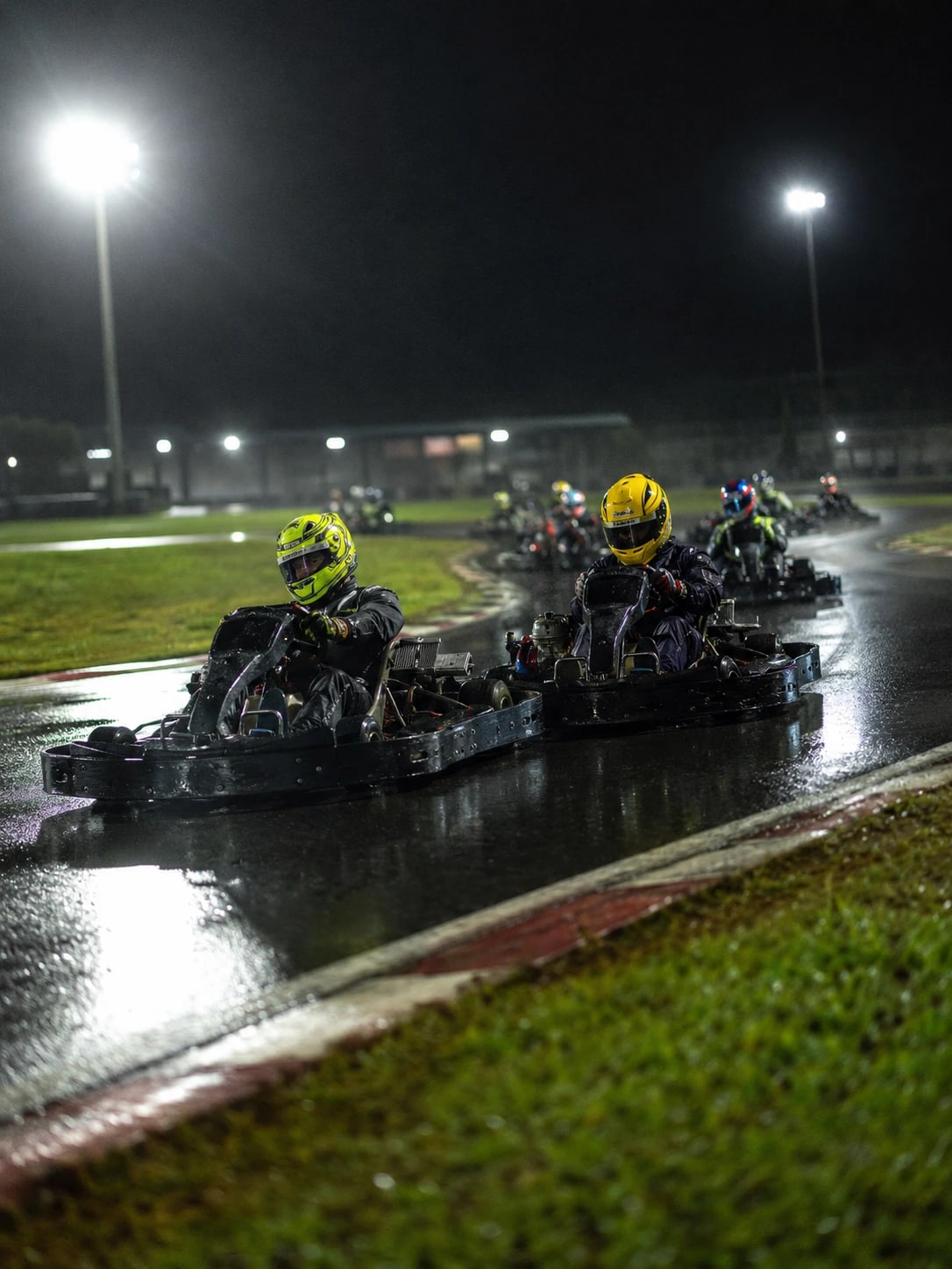 Pelotão de karts do UDK em pista